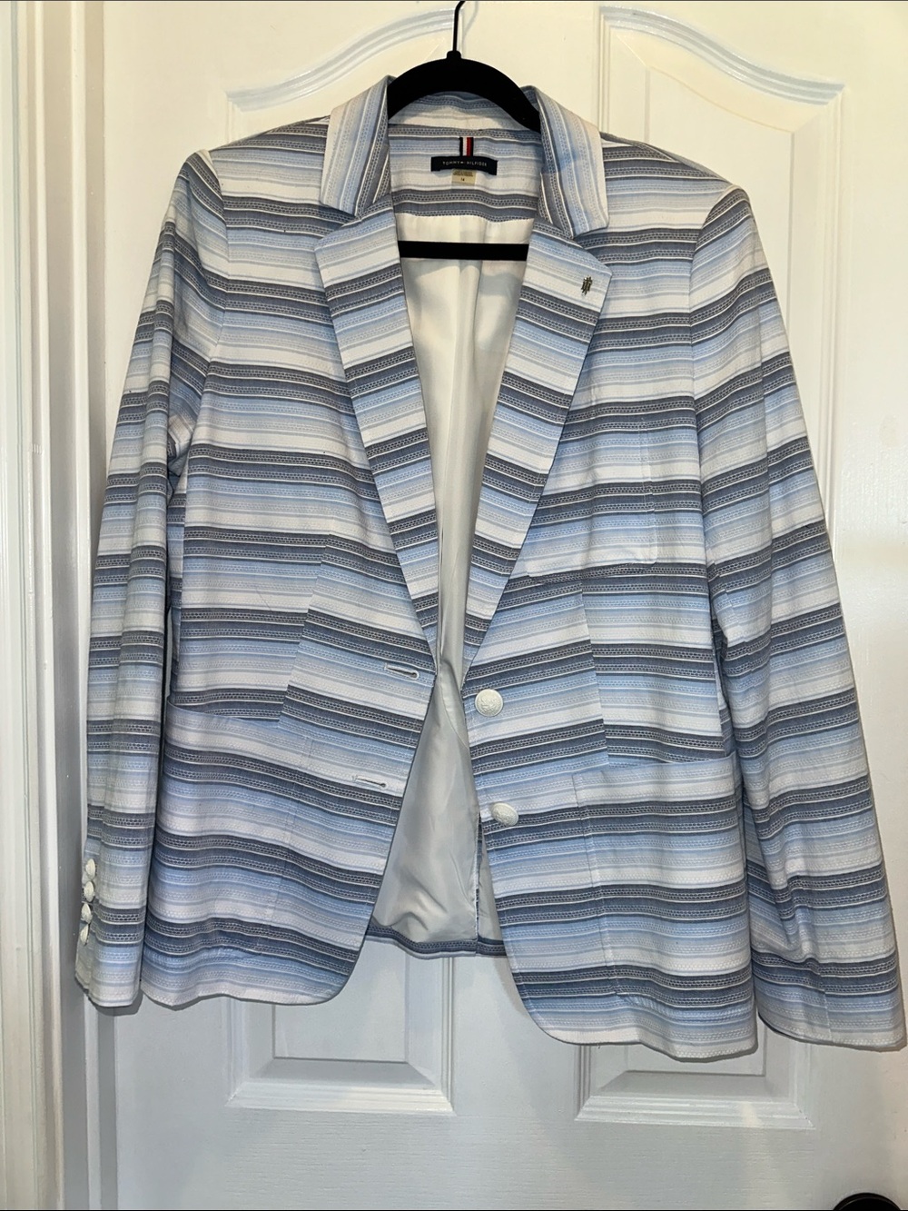 Tommy Hilfiger Navy & White Logo  Detail Blazer. New. Never worn.